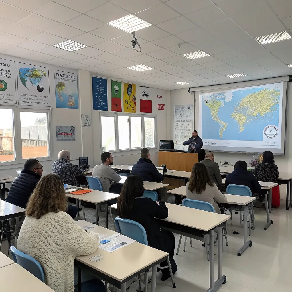 Image of a professional language workshop setting